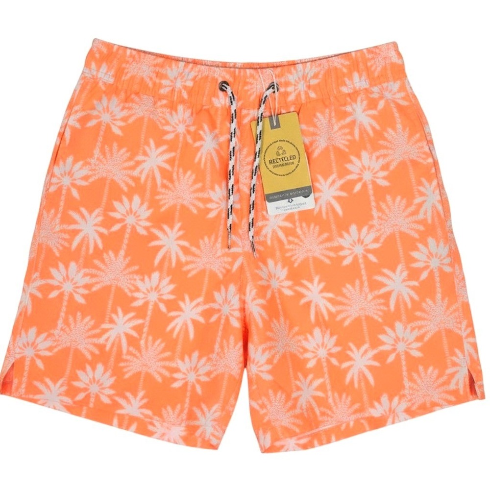 Snapper Rock Boys Orange Cali Palms Swim Shorts UPF 50+ 12 Beach Vacation New